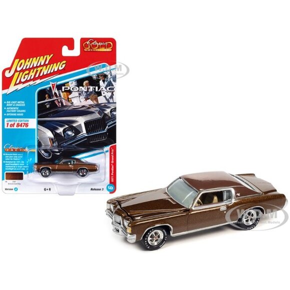 Johnny Lightning 1971 Pontiac Grand Prix Bronzini Gold Metallic - Picture 7 of 8